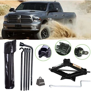 Spare Tire Tool Kit For Dodge Ram 1500 02-15 Lug Wrench W/ Bag & 2T Scissor Jack - Picture 1 of 9