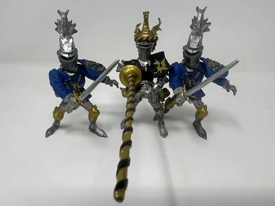 Plastoy Fantasy Medieval Knight Blue Gold Silver Fish, jousting Knight - Image 1 of 4