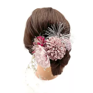 6 pz clip per capelli giapponese Tsumami Zaiku bar Mitzvah forcina fiore nappa - Foto 1 di 7