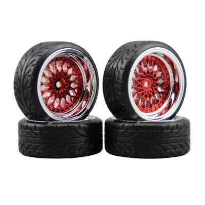 Llanta de rueda de neumáticos de deriva dura de radiocontrol estilo Y12 4 piezas 3/6/9 mm desplazamiento para coche de deriva 1:10 Foto 1 de 4