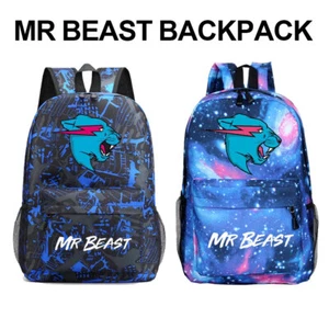 Kids Mr Beast Large Capacity Backpack Laptop Bags Lightweight Rucksack Causal UK - Picture 1 of 10