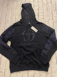 Suéter Sergio Tacchini Para Hombres Talla Pequeña Iridiscente Sudadera con Capucha Azul Marítimo Sudadera - Imagen 1 de 13