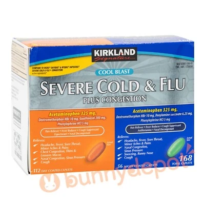 Kirkland Signature resfriado severo y gripe multi-síntoma explosión fría 168 cápsulas Foto 1 de 3