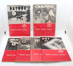 6 libros de la serie de insignias de mérito de Boy Scouts of America década de 1960 acampar primeros auxilios naturaleza - Imagen 1 de 7