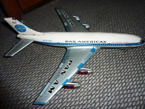 Pan American Jet Airplane Tin Battery Operated Mar TN Japan WORKS Large