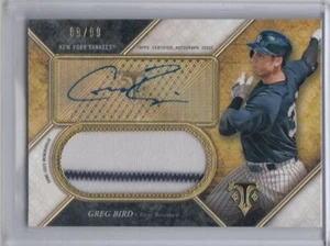 2017 TOPPS TRIPLE THREADS GREG BIRD JUMBO MAGLIA GESSATO AUTOGRAFO AUTO #D99 - Foto 1 di 1