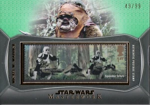 Tarjeta de estampilla de franqueo Star Wars Masterwork 2021, bicicletas Speeder SC-WW #49/99 - Imagen 1 de 2