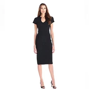 Black Halo Gypsy Rose Cap Sleeve Bodycon Sheath Dress in Black Women's Size 2 - Picture 1 of 16