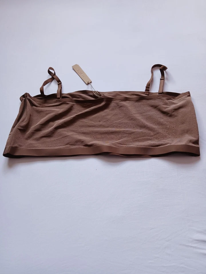 SKIMS Women's Sculpt Bandeau Sheer Multi-way Straps Color Clay L BR-BND-0254