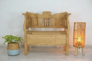 kleine Schwedenbank im Landhausstil Truhenbank in Weichholz "100 cm breit" - Bild 1 von 10