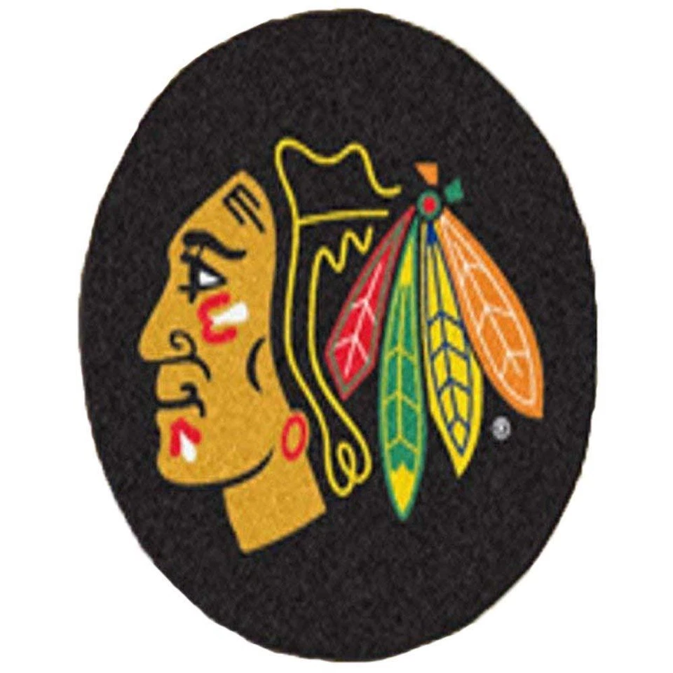 New NHL - Chicago Blackhawks Puck Mat 27 Inch Diameter Non Skid Rug Mat - Image 1 of 1
