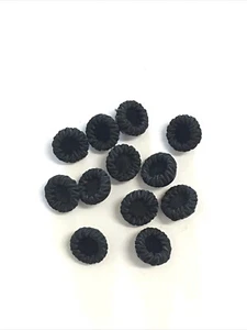 Lot 24 Black Cord Rim Velvet Shank Plastic Buttons Sewing 16 mm #BK4 - Picture 1 of 6
