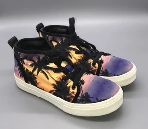Aldo Tropical Print Sneaker Damengröße 7,5 Palmen lila und orange HAWAII - Bild 1 von 3