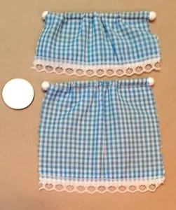 Dollhouse Miniature Cafe Curtain with Valance, 1:12 scale - Imagen 1 de 2
