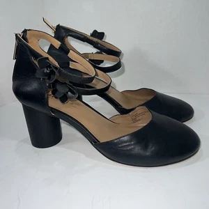 Nanette Lepore  Canada Black Ankle Strap Womens Shoes Round Heel Sz 9.5 Pump - Picture 1 of 22