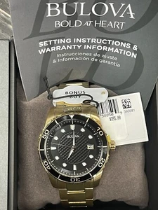 BRAND NEW Bulova Men’s Gold Tone Stainless Steel Bracelet Watch x Model # 98B375 - Picture 1 of 4