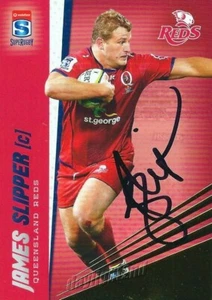 ✺Signed✺ 2017 QUEENSLAND REDS Rugby Union Card JAMES SLIPPER Gold - Bild 1 von 1