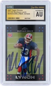 Marshawn Lynch Buffalo Bills Signed 2007 Topps Chrome #TC182 CGC Rookie Card - Picture 1 of 3