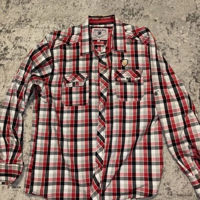 Attitude Gold Black, Red & Grey  Casual Button Up Size 3XL. - Image 1 of 4