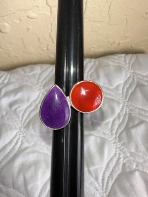 Anillo TOUS Talla 6.5 Plata 925 Púrpura Y Rojo para Mujer Foto 1 de 4