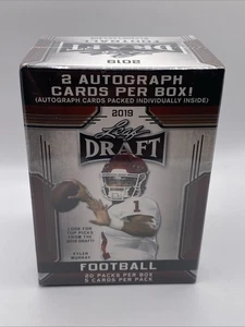 2019 Leaf Draft Football Factory Sealed Blaster Box 2 Autographs Per Box - Picture 1 of 4