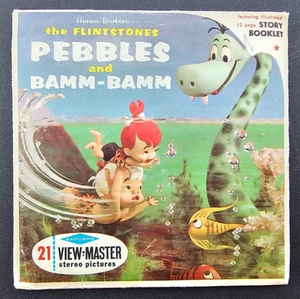 Juego de 3 carretes y libro Picapiedra Pebbles and Bamm-Bamm View Master Packet B520 1964 - Imagen 1 de 9