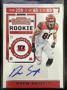 Drew Sample #235 2019 Panini Contenders Cincinnati Bengals RC Rookie Auto - Picture 1 of 2