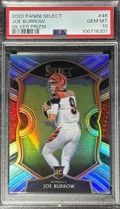 Joe Burrow 2020 Panini Select Silver Prizm Rookie Card RC PSA 10 Rare SP - Picture 1 of 2