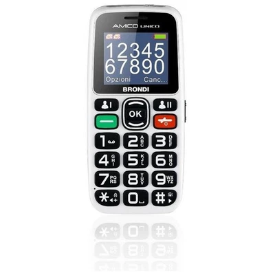 Brondi Amico Unico 4,57 cm (1.8) Nero, Bianco Telefono di livello base - Immagine 1 di 4