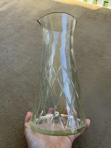 Vintage Klar Schliff Glas Wasserkrug 10,5" Rautenmuster Karaffe Krug Elegant - Bild 1 von 14