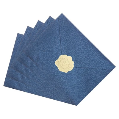 Sobres 5x7, 100 piezas Sobres de invitación de vid de uva con pegatinas, azul marino Foto 1 de 4