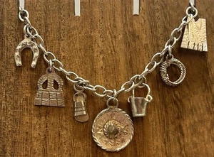 Traditional Mexican Charm Bracelet Sterling Silver 925 7 Charms 5.75”L GUA 925 - Picture 1 of 10