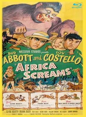 AFRICA SCREAMS 1949 Blu-Ray Abbott & Costello Movie COLOR B&W 3-D Bloopers Film - Image 1 of 2