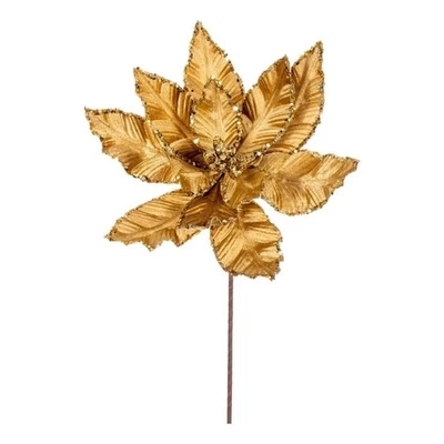 Vickerman 24" Gold Velvet Poinsettia 3/Bag Foto 1 de 2