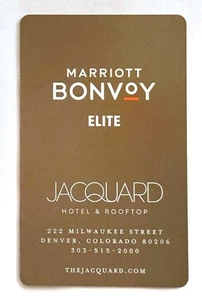 Marriott Bonvoy Elite Jacquard Hotel & Rooftop Denver Colorado KEY CARD Keycard - Picture 1 of 2