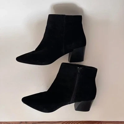 Botines Kensie Lyden de gamuza de cuero para mujer negros, talla 9, cierre de cremallera... Foto 1 de 4