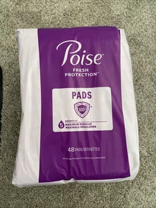 Poise Fresh Protection Pads, 5 Maximum Regular 48 Count Pack - Picture 1 of 4