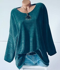 ITALY schöne Tunika,Pullover,Shirt,Bluse,Kette,Oversize,große Gr.48,50,52,NEU - Bild 1 von 13
