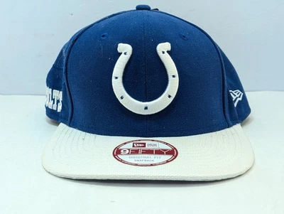 Indianapolis Colts Hat Cap Snap Back NFL Football Blue White New Era 9Fifty - Image 1 of 4