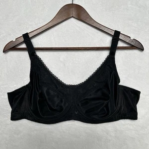Vintage Underscore Black Satin Lace Unlined Full Coverage Underwire Bra 40C Y2K - Picture 1 of 14