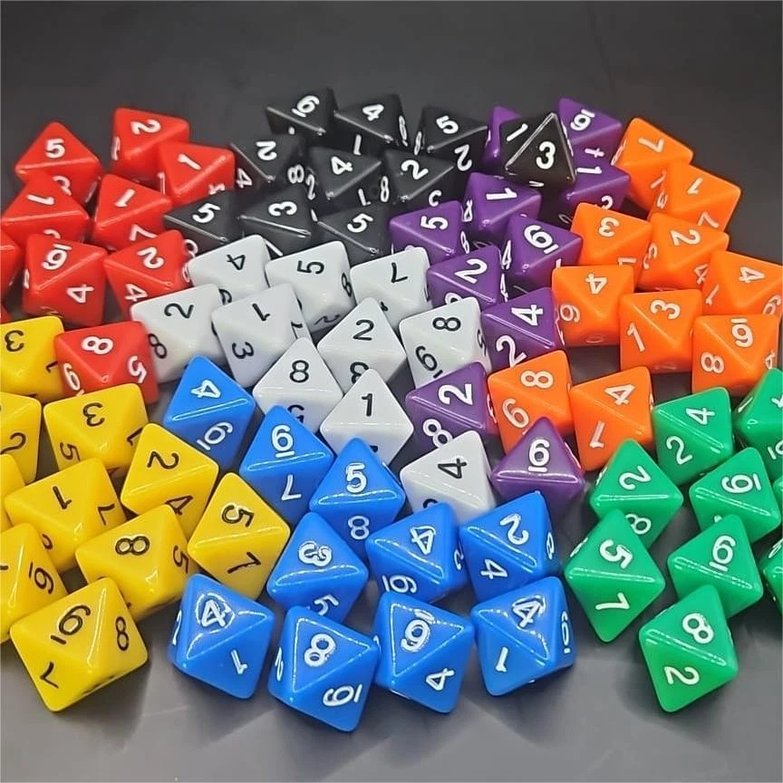 Poly Dice D10's. Various Single Colours And Packs of 20mm TEN sided Dice - Image 1 of 1
