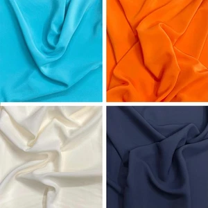 3 Metres Luxurious Plain Solara Crepe Fabric 55" Wide High Street Fashion - Picture 1 of 9