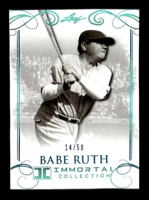 2017 Leaf Babe Ruth Immortal Collection #5 Babe Ruth #/50 - Image 1 of 2
