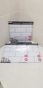 Lote De 4 Azulejos De Pared Subway Blanco Pelar & Stick Lote 3D Juego De Baño Cocina 12" RA1 - Imagen 1 de 5