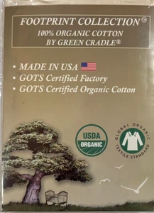 GREEN CRADLE 100 % BIO-BAUMWOLLE SPANNBETTLAKEN 28"x52+8 LUXUS STREIFEN NEU - Bild 1 von 3