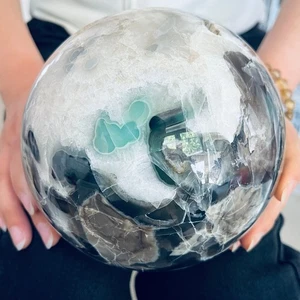 13,09 lb RARO Natura marrón roca volcánica ágata esfera cuarzo cristal curación - Imagen 1 de 17