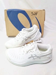 ASICS Gel-Resolution 9 Tennis Shoes Women's Size 7, White/Pure Silver - Picture 1 of 8