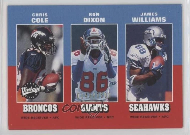 2000 Vintage Preview /1500 Chris Cole Ron Dixon James Williams #38 Rookie RC - Image 1 of 2