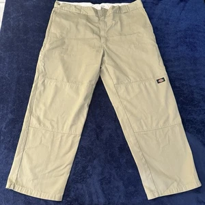 Dickies Pants Mens 44x30 Beiege Loose Fit Work Wear Chino Trousers Cargo - Picture 1 of 13