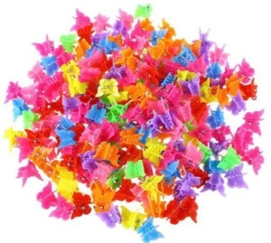 Random Color Butterfly Plastic Hair Clips 20mm (10 PCs/Packet) #333 - Picture 1 of 2